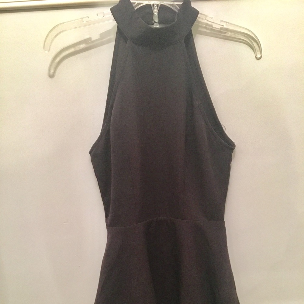 Black peplum mini dress